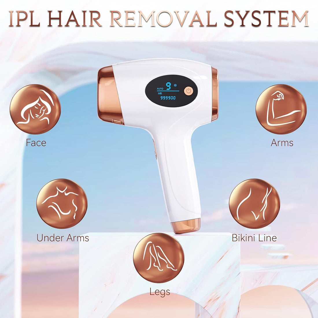 IPL Hair Removal, Laser Permanent Hair Removal for Women and Men, 999900 Flashes UPGRADED At-Home Hair Removal Device for Facial Legs Arms Whole Body Treatment