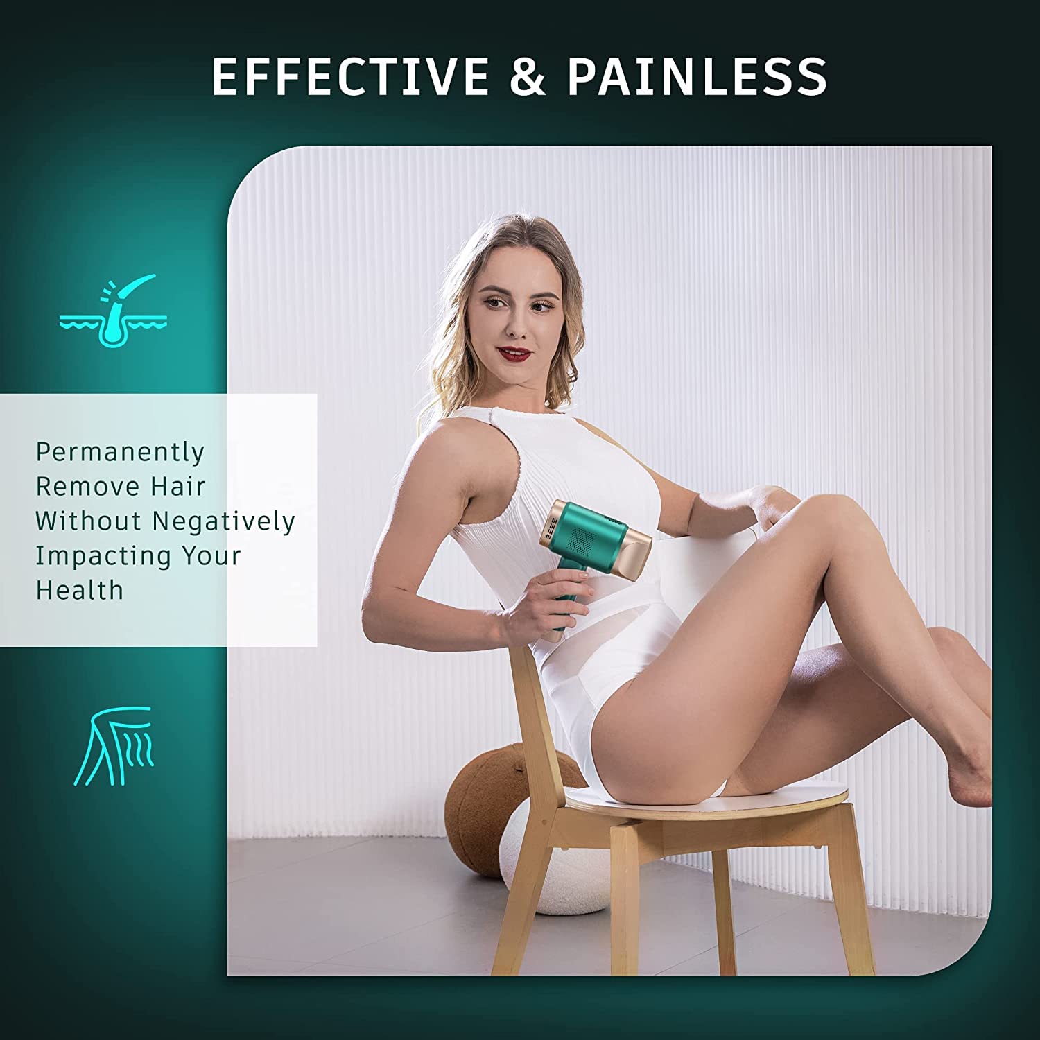 IPL At-Home Hair Removal for Women And Men, Aopvui Laser Permanent Hair Removal Device for Face Arm Leg Back Whole Body Use