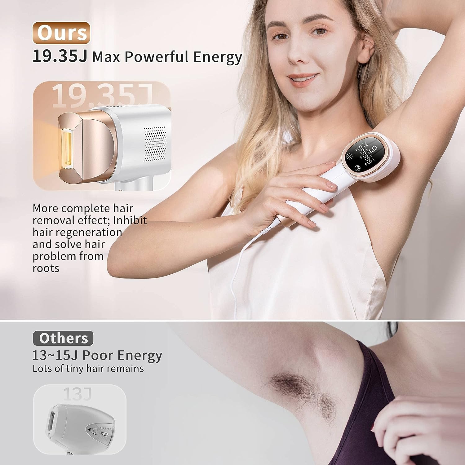 IPL At-Home Hair Removal for Women And Men, Aopvui Laser Permanent Hair Removal Device for Face Arm Leg Back Whole Body Use