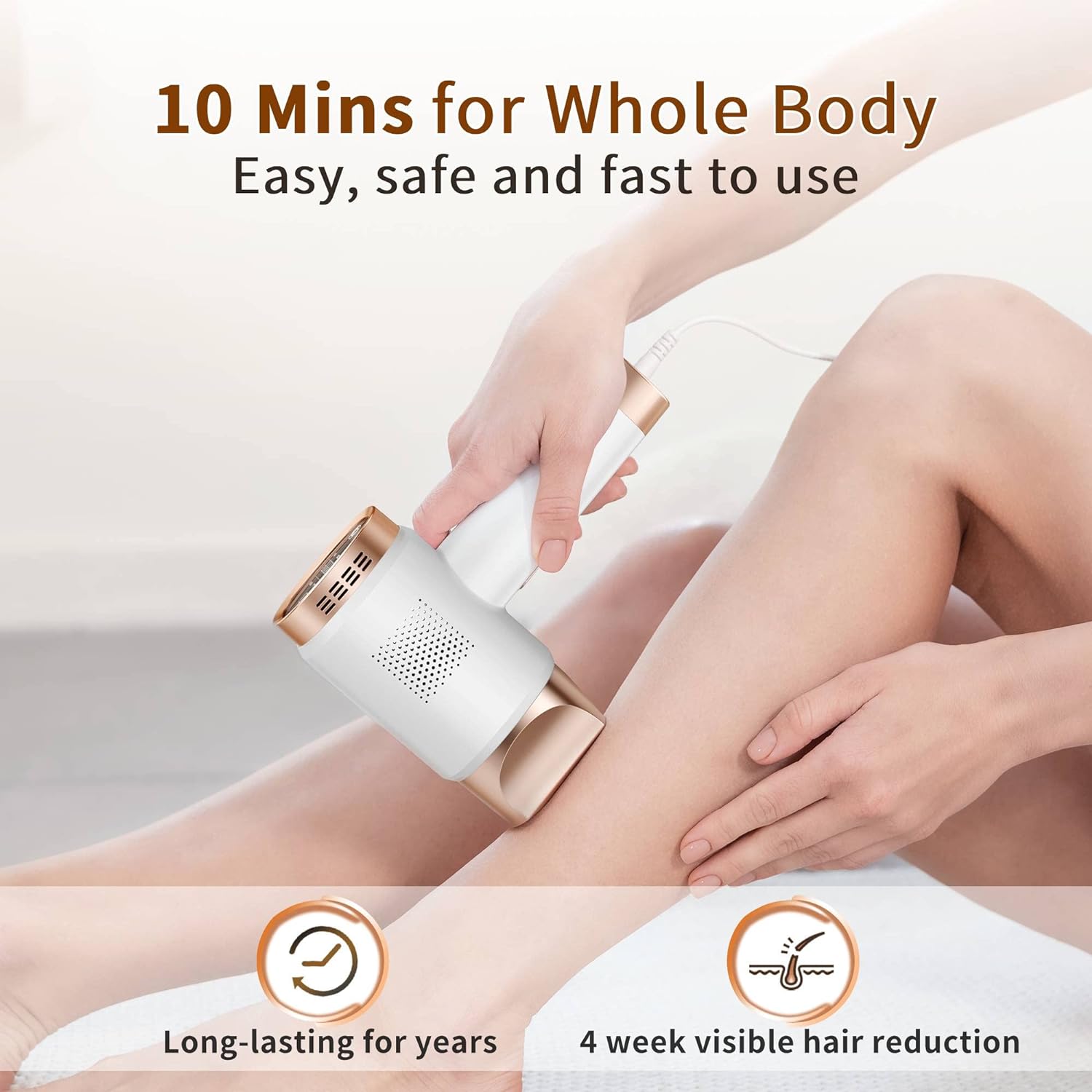 IPL At-Home Hair Removal for Women And Men, Aopvui Laser Permanent Hair Removal Device for Face Arm Leg Back Whole Body Use